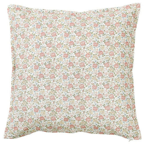 NATTFLYN - Cushion cover, floral pattern/dark pink, 50x50 cm