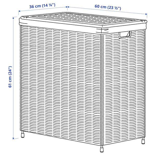 Ikea NATTGIBBA - Laundry basket, willow/handmade, 100 l