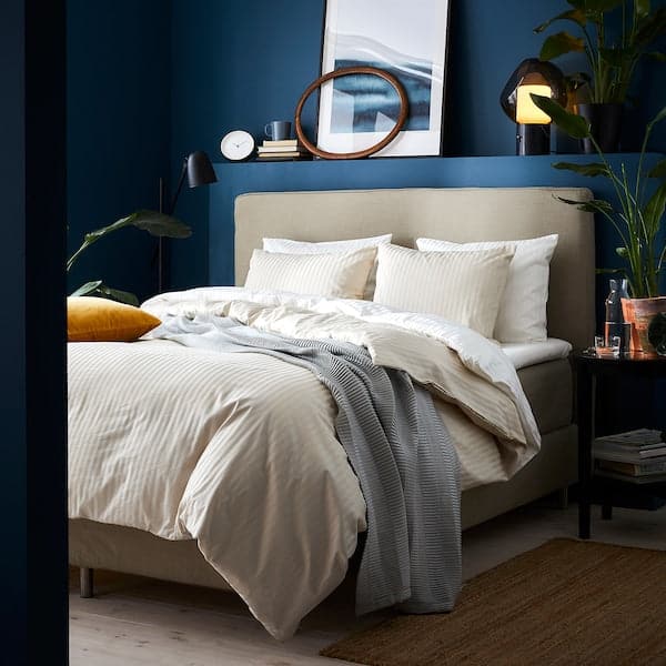 Ikea NATTJASMIN - Duvet cover and 2 pillowcases, light beige, 240x220/50x80 cm