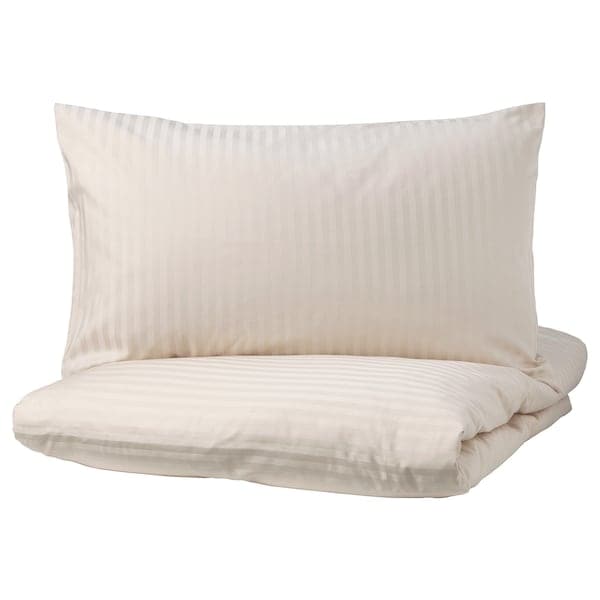 NATTJASMIN - Duvet cover and 2 pillowcases, light beige, 240x220/50x80 cm - best price from Maltashopper.com 60442608