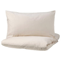 NATTJASMIN - Duvet cover and 2 pillowcases, light beige, 240x220/50x80 cm - best price from Maltashopper.com 60442608