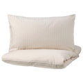 Ikea NATTJASMIN - Duvet cover and 2 pillowcases, light beige, 240x220/50x80 cm
