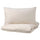 NATTJASMIN - Duvet cover and 2 pillowcases, light beige, 240x220/50x80 cm