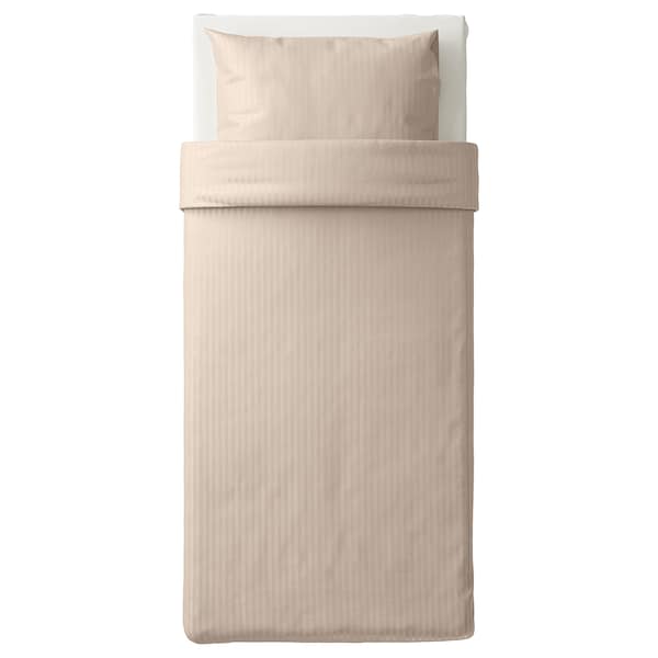 Ikea NATTJASMIN - Duvet cover and pillowcase, light beige, 150x200/50x80 cm