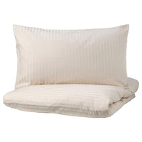 NATTJASMIN duvet cover and pillowcase, light beige, 150x200/50x80 cm