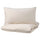 NATTJASMIN - NATTJASMIN Duvet cover and pillowcase, light beige, 150x200/50x80 cm