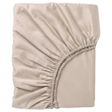 NATTJASMIN fitted sheet, light beige, 160x200 cm