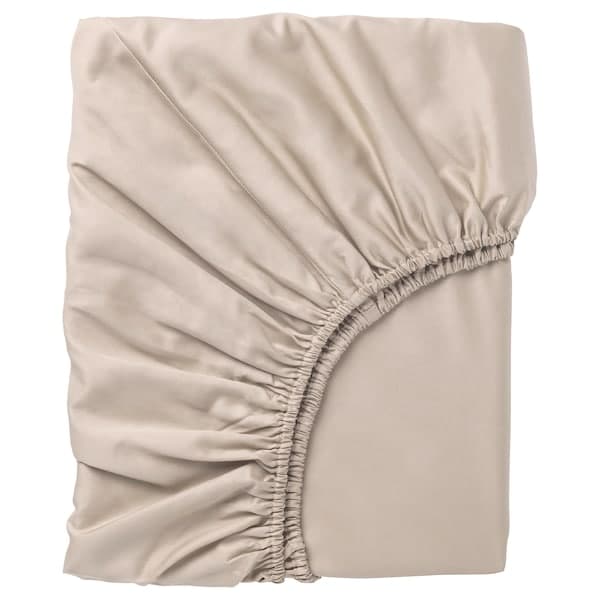 NATTJASMIN - Sheet with corners, light beige, 160x200 cm , - best price from Maltashopper.com 00442734