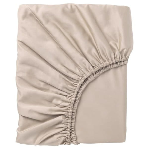 NATTJASMIN - Sheet with corners, light beige, 160x200 cm ,