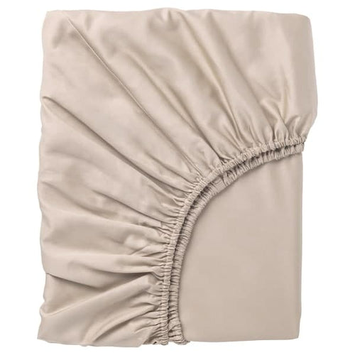 NATTJASMIN - Fitted sheet, light beige , 90x200 cm