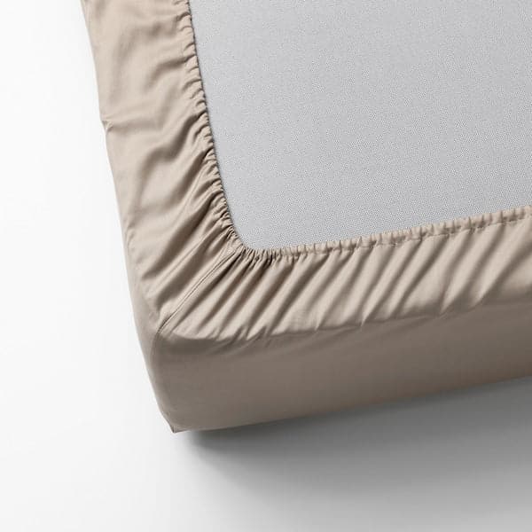 NATTJASMIN - Sheet with corners, light beige, 160x200 cm , - best price from Maltashopper.com 00442734