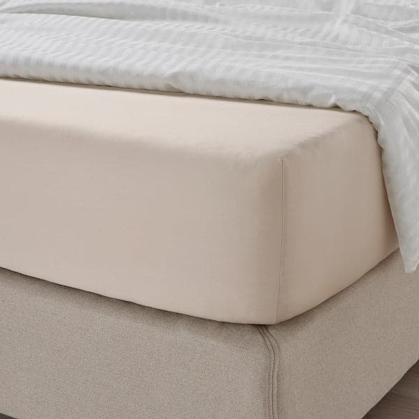 Ikea NATTJASMIN - Fitted sheet, light beige , 90x200 cm