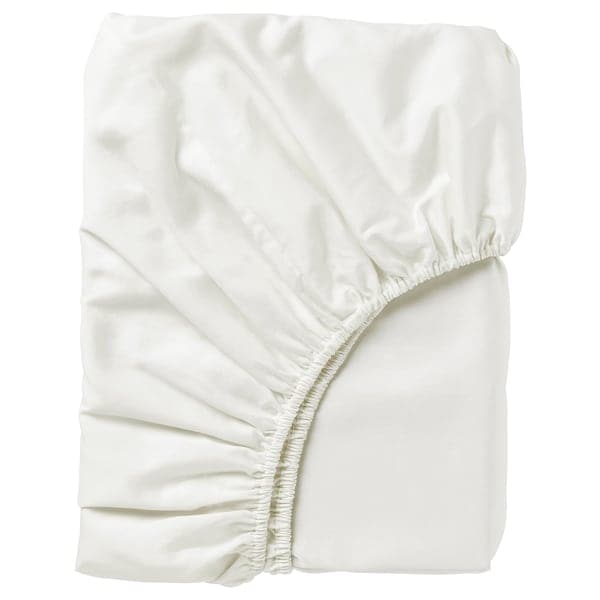 NATTJASMIN - Fitted sheet, white , 90x200 cm