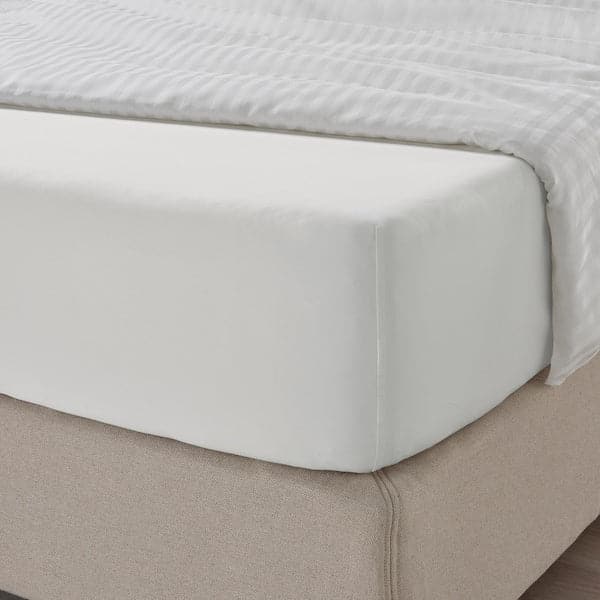 Ikea NATTJASMIN - Fitted sheet, white , 90x200 cm