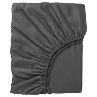 NATTJASMIN - Fitted sheet, dark grey , 90x200 cm - best price from Maltashopper.com 90442683