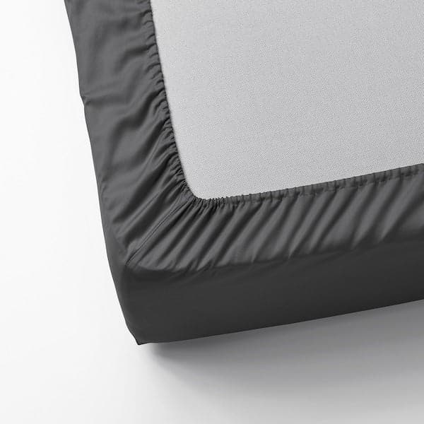 Ikea NATTJASMIN - Fitted sheet, dark grey , 160x200 cm