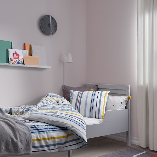 Ikea NATTSLÄNDA - Duvet cover and pillowcase, stripe pattern/multicolour, 150x200/50x80 cm