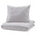 NATTSLÄNDA duvet cover and pillowcase, floral pattern grey/white, 150x200/50x80 cm