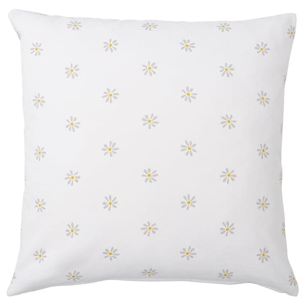 Ikea NATTSLÄNDA - Cushion cover, floral pattern grey/white, 50x50 cm