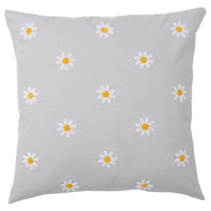Ikea NATTSLÄNDA - Cushion cover, floral pattern grey/white, 50x50 cm