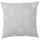 NATTSLÄNDA cushion cover, floral pattern grey/white, 50x50 cm