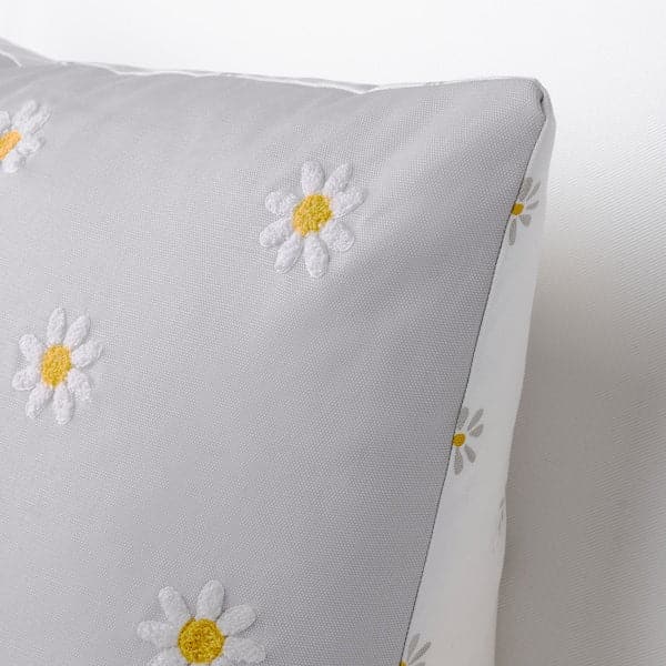 NATTSLÄNDA - Cushion cover, floral pattern grey/white, 50x50 cm - best price from Maltashopper.com 30508040