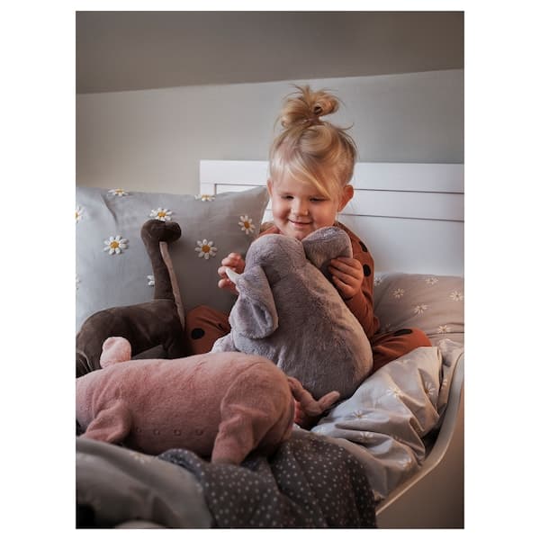 Ikea NATTSLÄNDA - Cushion cover, floral pattern grey/white, 50x50 cm