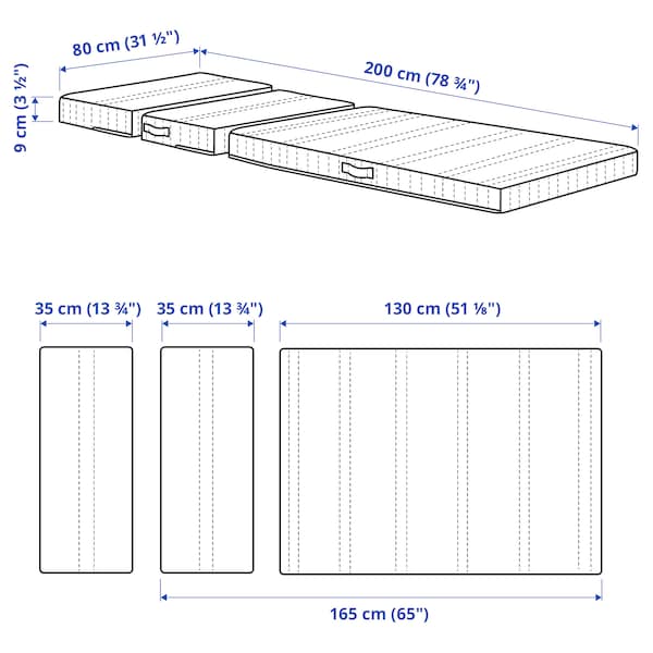 NATTSMYG Mattress foam extendable bed 80x200 cm , 80x200 cm - Premium Beds & Accessories from Ikea - Just €175.99! Shop now at Maltashopper.com