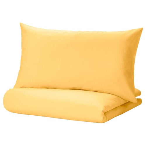 NATTSVÄRMARE - Duvet cover and pillowcase, yellow, 150x200/50x80 cm