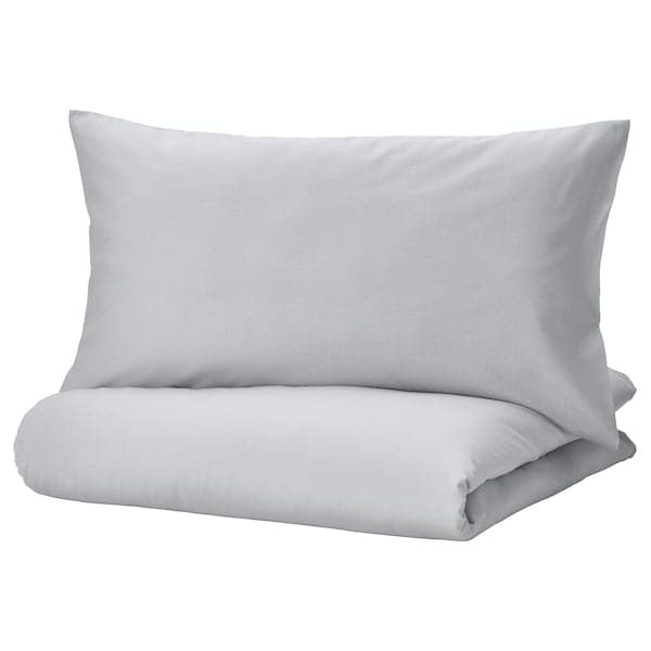 NATTSVÄRMARE - Duvet cover and pillowcase, light grey, 150x200/50x80 cm - best price from Maltashopper.com 60529343