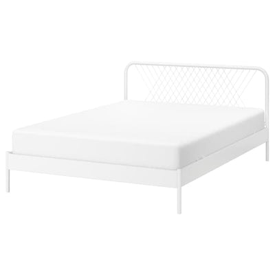 NESTTUN Bed frame, white/Lindbåden, 140x200 cm - best price from Maltashopper.com 79495022