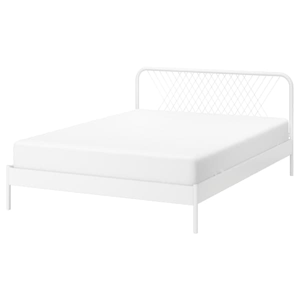 NESTTUN Bed frame, white/Lindbåden, 160x200 cm - best price from Maltashopper.com 59495023