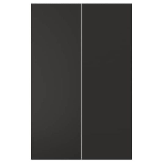 Ikea NICKEBO - 2-p door f corner base cabinet set, matt anthracite, 25x80 cm