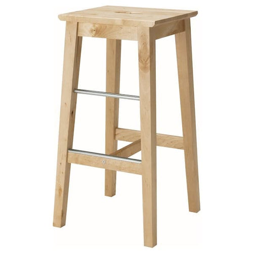 NILSOLLE - Bar stool, birch, 74 cm