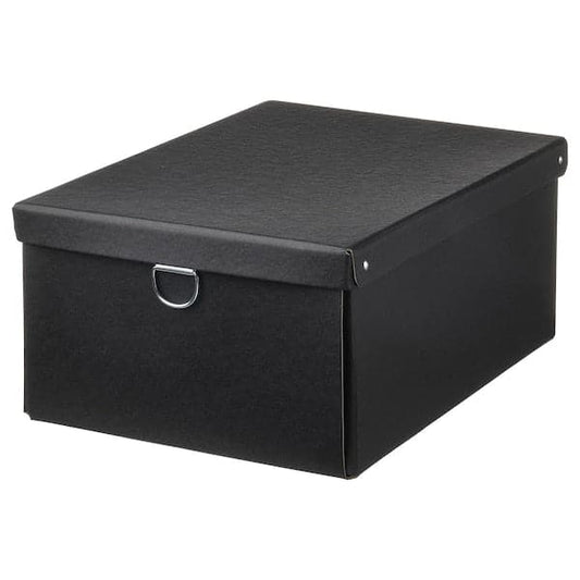 Ikea NIMM - Storage box with lid, black, 25x35x15 cm