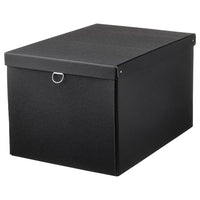 NIMM - Storage box with lid, black, 35x50x30 cm - best price from Maltashopper.com 00520053