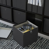 NIMM - Storage box with lid, black, 32x30x30 cm - Premium Household Storage Containers from Ikea - Just €7.99! Shop now at Maltashopper.com