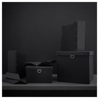 NIMM - Storage box with lid, black, 32x30x30 cm - best price from Maltashopper.com 40518166