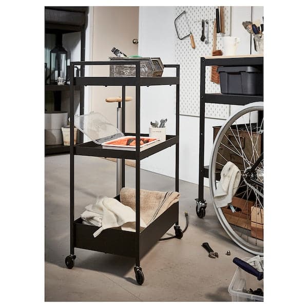 NISSAFORS - Trolley, black, 50.5x30x83 cm - best price from Maltashopper.com 20399777