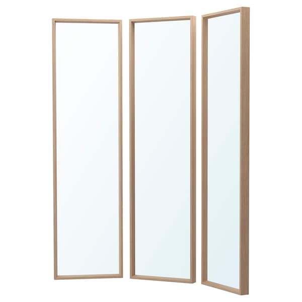 NISSEDAL Combination of mirrors - oak effect with white stain 130x150 cm , 130x150 cm - best price from Maltashopper.com 29275471