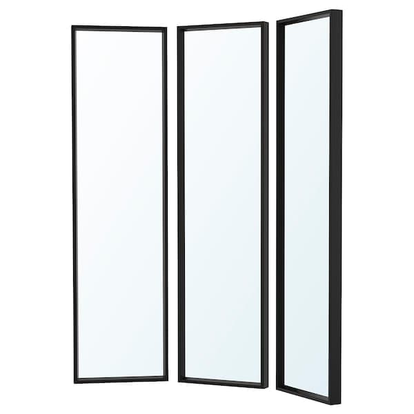 NISSEDAL - Mirror combination, black, 130x150 cm