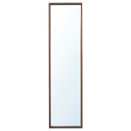 NISSEDAL Mirror, walnut effect, 40x150 cm