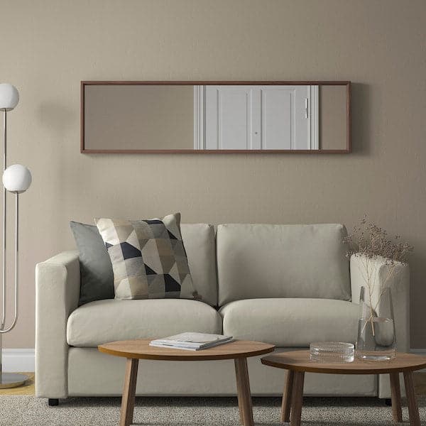 NISSEDAL Mirror, walnut effect, 40x150 cm - best price from Maltashopper.com 40485585