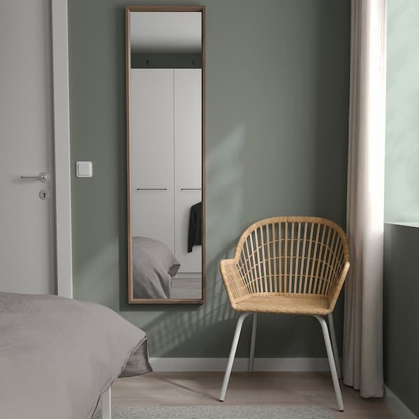 NISSEDAL Mirror, walnut effect, 40x150 cm - best price from Maltashopper.com 40485585