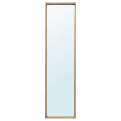 NISSEDAL Mirror - oak effect with white bite 40x150 cm , 40x150 cm - best price from Maltashopper.com 80390868