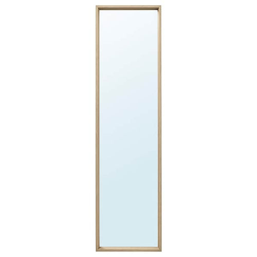 NISSEDAL Mirror - oak effect with white bite 40x150 cm , 40x150 cm