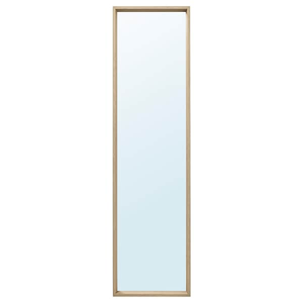 NISSEDAL Mirror - oak effect with white bite 40x150 cm , 40x150 cm