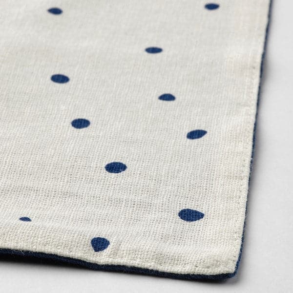 Ikea NISSÖGA - Place mat, white/dark blue, 45x35 cm