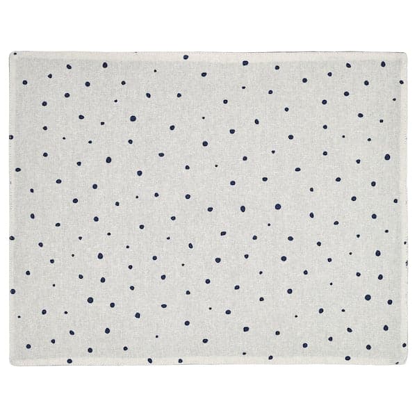 Ikea NISSÖGA - Place mat, white/dark blue, 45x35 cm