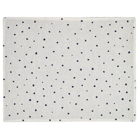 Ikea NISSÖGA - Place mat, white/dark blue, 45x35 cm